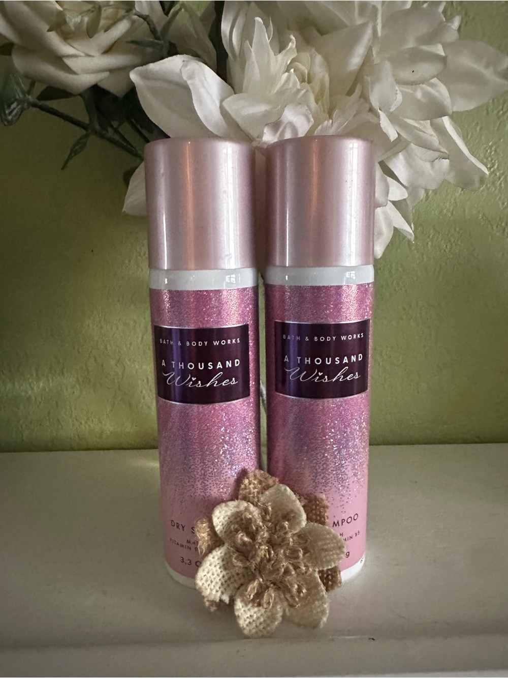 Bath & Body Works Pink A Thousand Wishes Dry Shampoo Duo